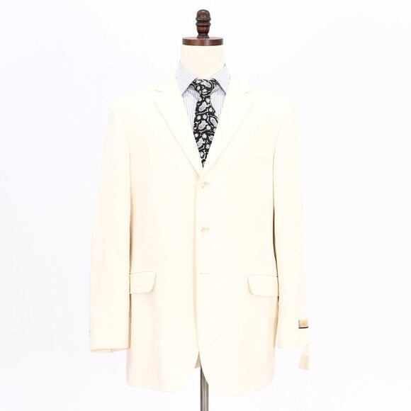 Island Pacific 46L Beige Solid 3-Button Sport Coat Blazer Jacket V129